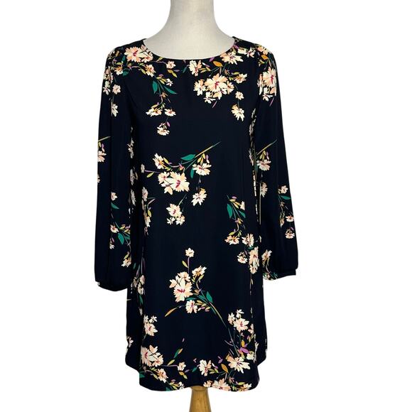 Lulus Herbaceous Babe Navy Floral Print Shift Dress Sz S NWT - Picture 2 of 9